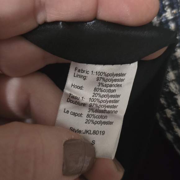 Elan Harper Hoodie Dickie Blazer, Black & White Plaid, Preppy Grunge, Sz Small. - Picture 15 of 15